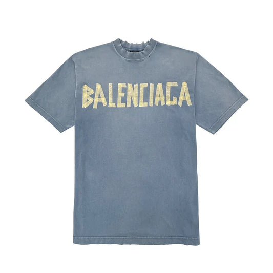 Balenciaga Tape Type Blue T-Shirt 