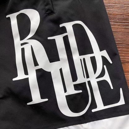 Rhude Side Logo Shorts Black - HYPER LIST