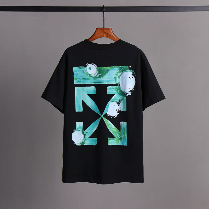 Camiseta Off-White Black Arrow Painted Cotton Jersey - HYPER LIST