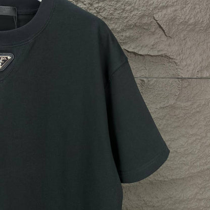 T-shirt Prada Logo Patch Black/White PD054