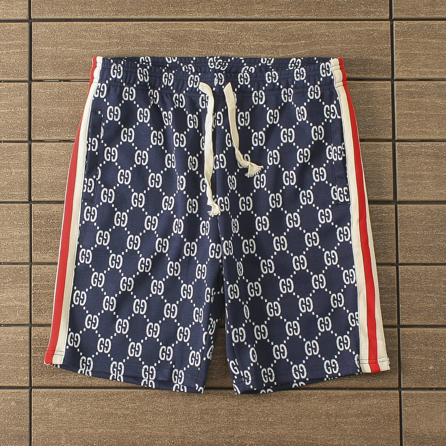 Gucci Webbing-Trimmed Blue Short Set - HYPER LIST