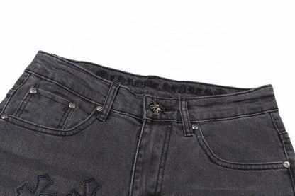 Calça Chrome Hearts Jeans Cross Patches Black - HYPER LIST