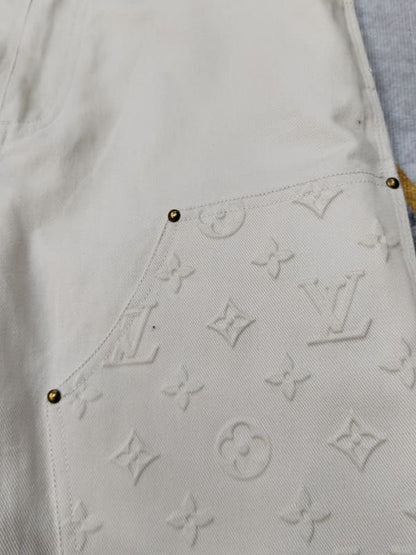 Calça Louis Vuitton Monogram Workwear Carpenter Cream - HYPER LIST