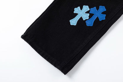 Calça Chrome Hearts Jeans Cross White/Blue - HYPER LIST