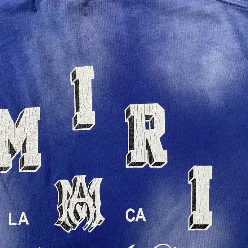 Livraison rapide – T-shirt bleu universitaire vintage Amiri 