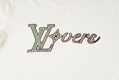 Camiseta Louis Vuitton White Embroidered Lovers - HYPER LIST