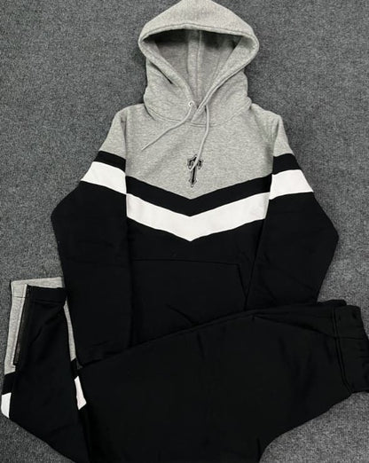 Conjunto Trapstar V Stripe Hoodie Tracksuit Black - HYPER LIST