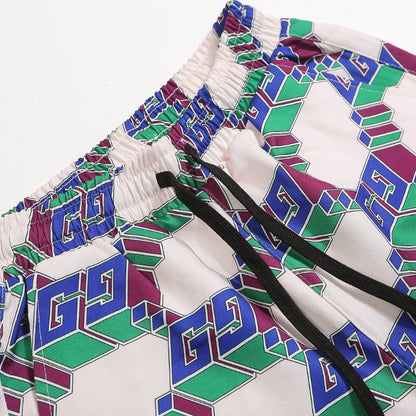 Set Gucci Multicolor GG Pattern Shirt and Shorts GC003