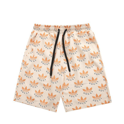 Set Gucci x Adidas Trefoil Beige Shirt and Shorts GC030