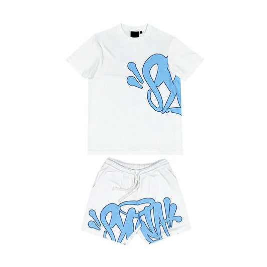 Conjunto Shorts Synaworld White Blue - HYPER LIST