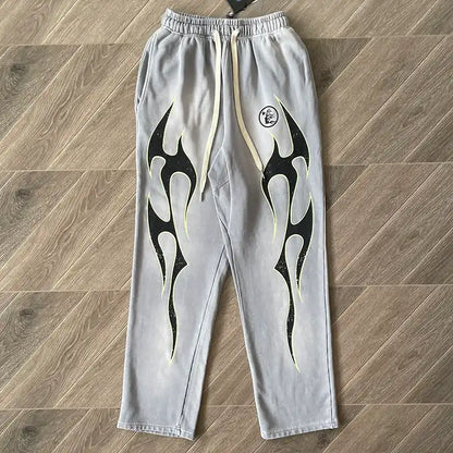 Hellstar Grey Future Flame Grey/Green Pants