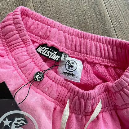 Hellstar Flame Sweatpants Pink/Silver