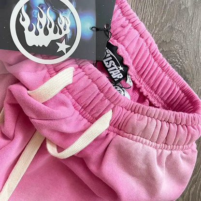 Hellstar Flame Sweatpants Pink/Silver
