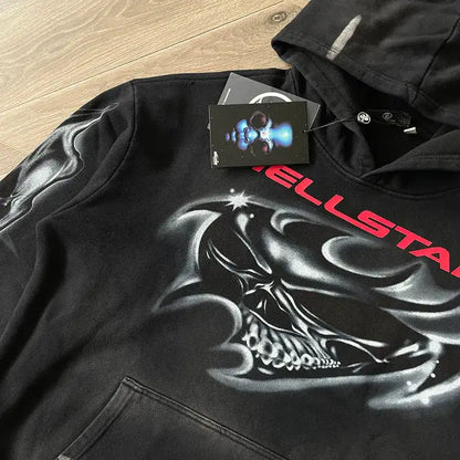 Hellstar Airbrushed Skull Hoodie