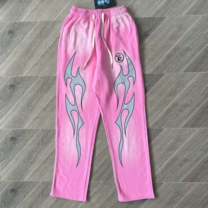 Hellstar Flame Sweatpants Pink/Silver