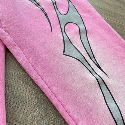 Hellstar Flame Sweatpants Pink/Silver