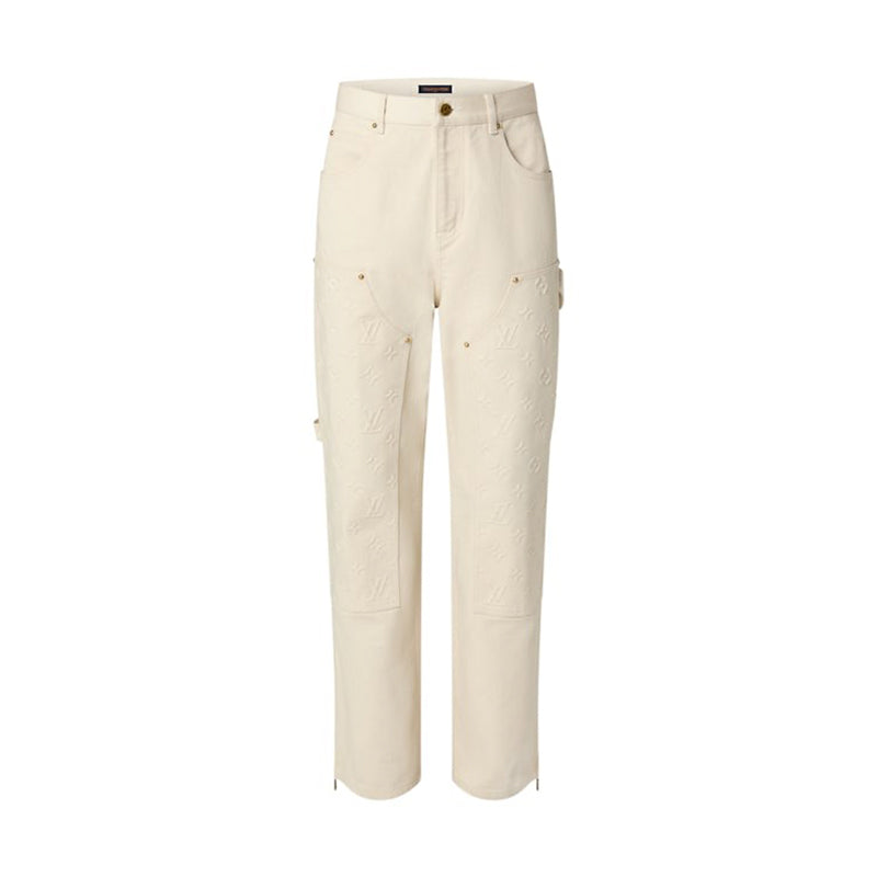 Calça Louis Vuitton Monogram Workwear Carpenter Cream - HYPER LIST