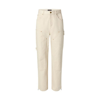 Calça Louis Vuitton Monogram Workwear Carpenter Cream - HYPER LIST
