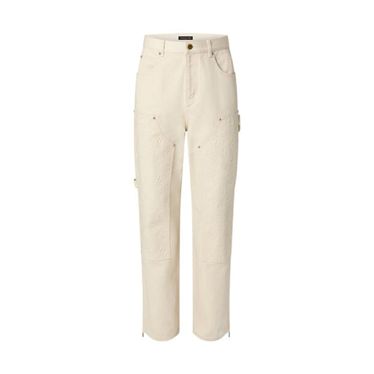 Calça Louis Vuitton Monogram Workwear Carpenter Cream - HYPER LIST