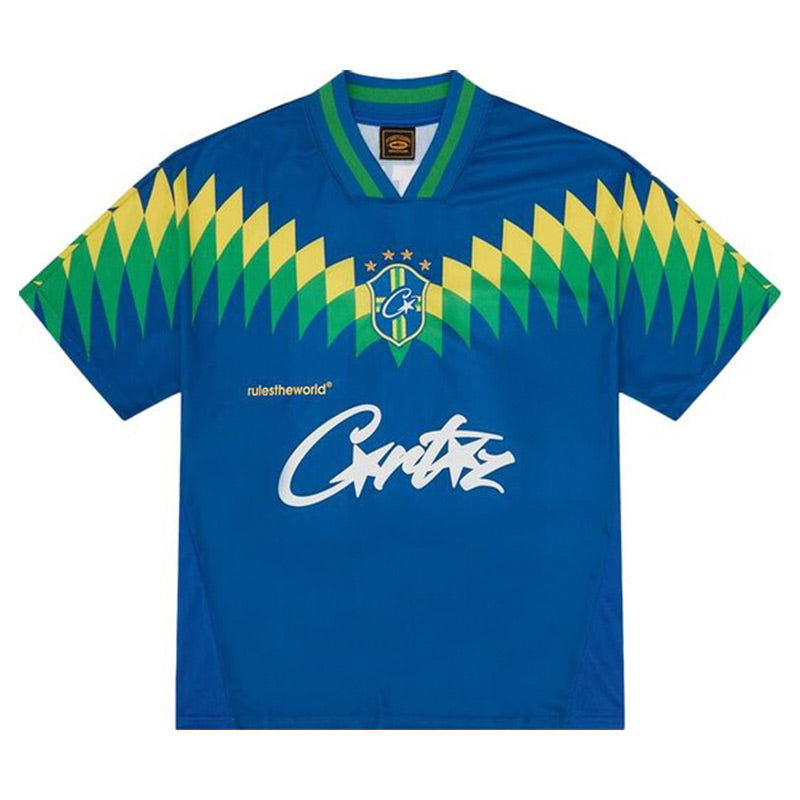 Camiseta Corteiz Futebol Brasil Azul - HYPER LIST