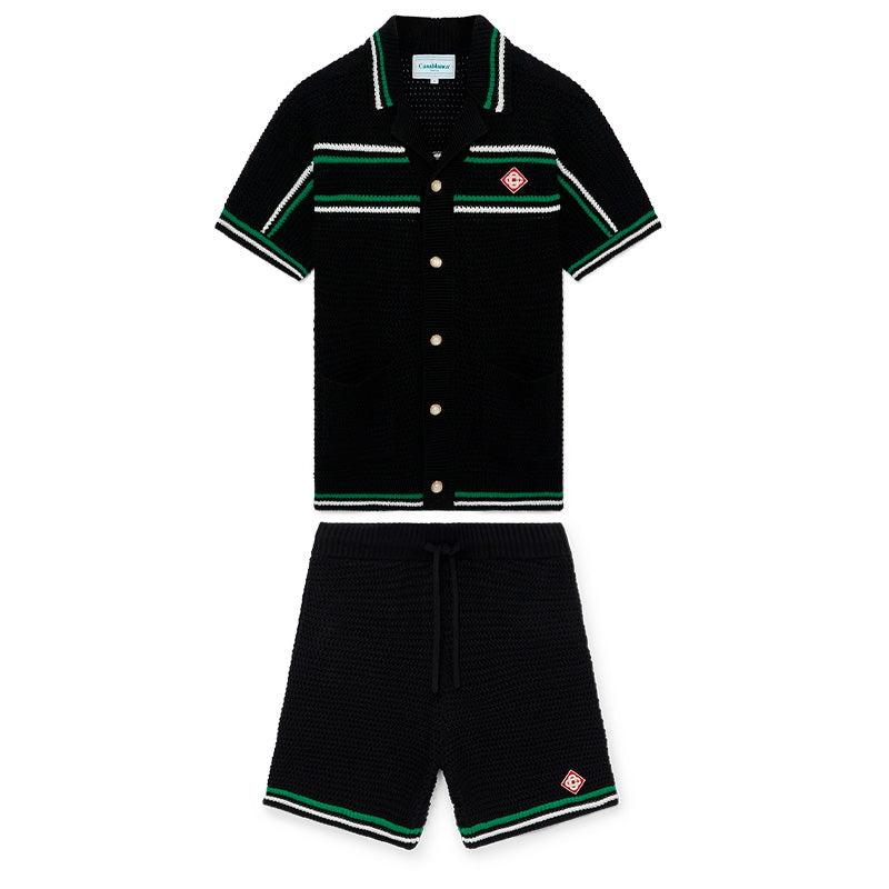 Conjunto Casablanca Crochê Preto e Verde - HYPER LIST