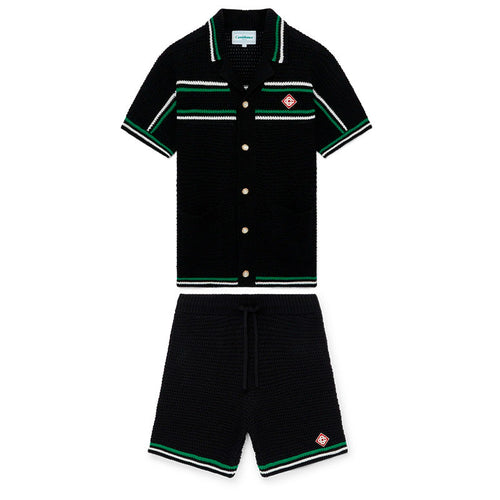 Conjunto Casablanca Crochê Preto e Verde - HYPER LIST
