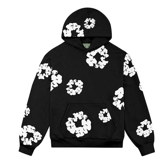 Moletom Denim déchire la couronne de coton noire