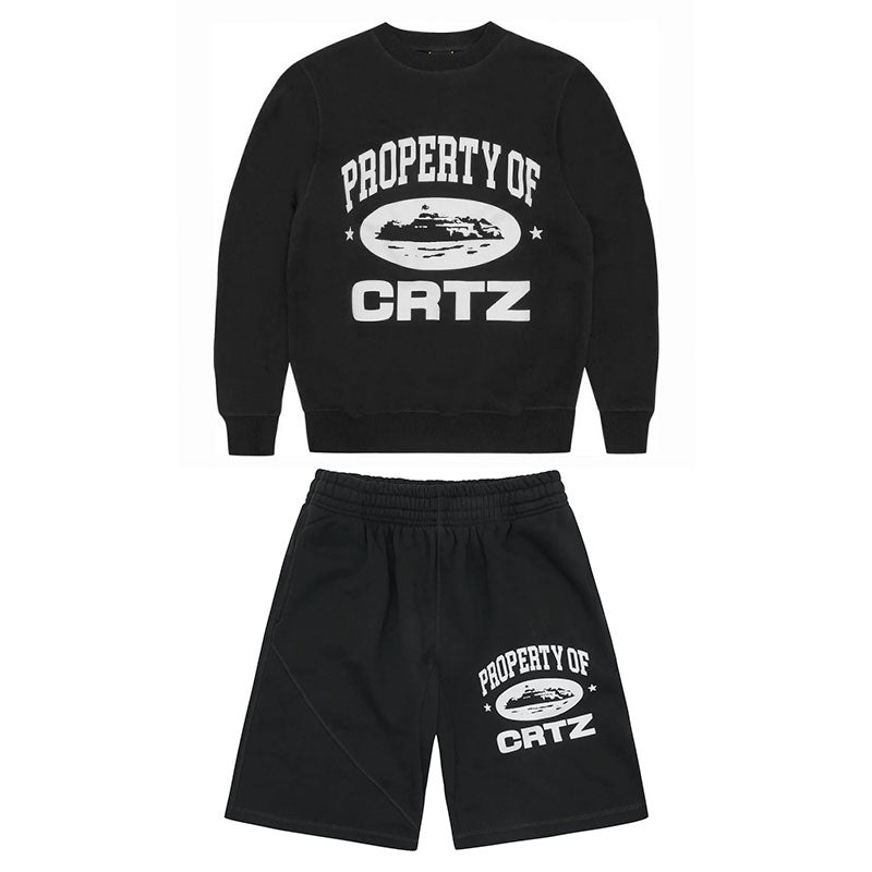 Conjunto Corteiz Shorts Preto - HYPER LIST