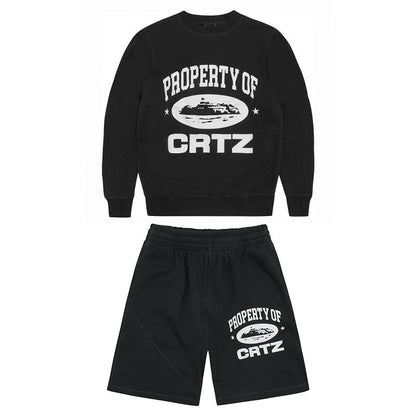 Conjunto Corteiz Shorts Preto - HYPER LIST