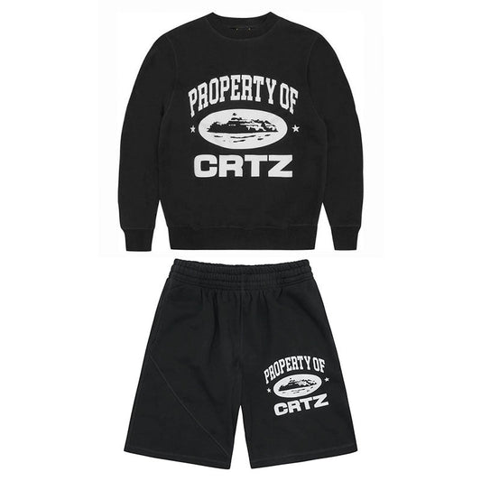 Conjunto Corteiz Shorts Preto - HYPER LIST