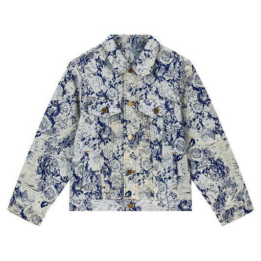 Jaqueta Louis Vuitton Distressed Floral Denim - HYPER LIST