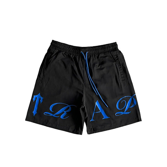 Shorts Trapstar Script Swimming Black/Dazzling Blue - HYPER LIST