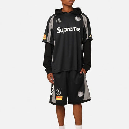 Conjunto Supreme Hooded Soccer Preto - HYPER LIST