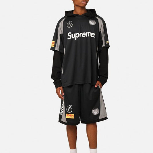 Conjunto Supreme Hooded Soccer Preto - HYPER LIST
