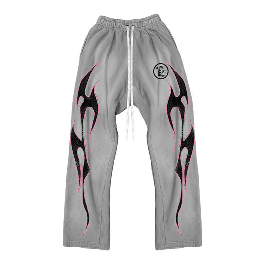 Hellstar Gray Future Flame Sweatpants