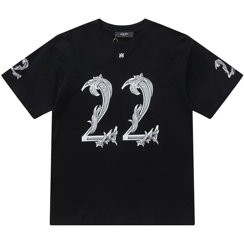 Amiri 22 Logo-Print T-Shirt White Black 