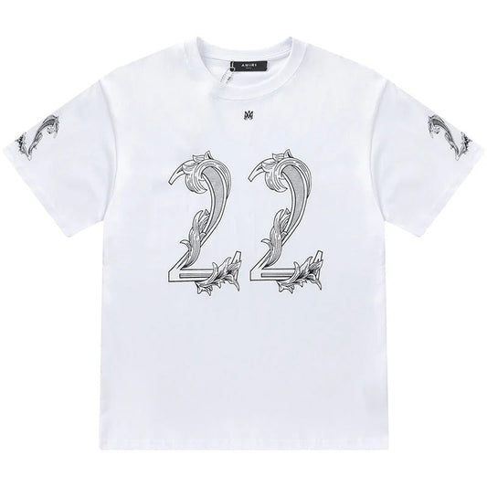 Camiseta Amiri 22 Logo-Print White - HYPER LIST