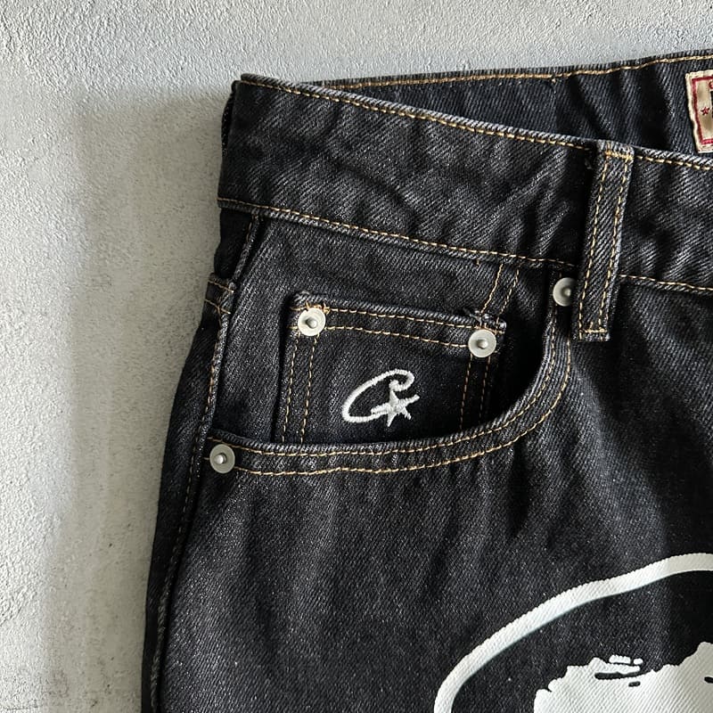 Calça Jeans Corteiz Preto - HYPER LIST