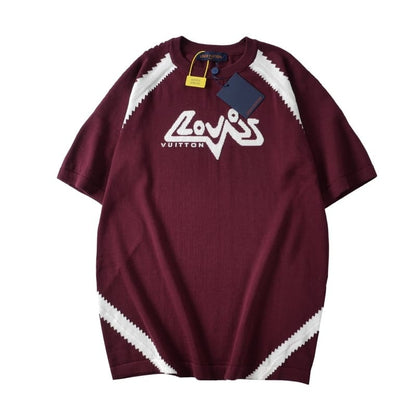 Camiseta Louis Vuitton Short-Sleeved Cotton Intarsia Crewneck - HYPER LIST