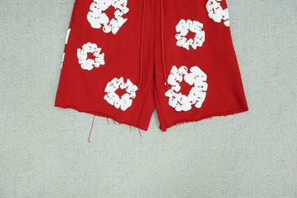 Short en jean déchiré The Cotton Wreath Rouge