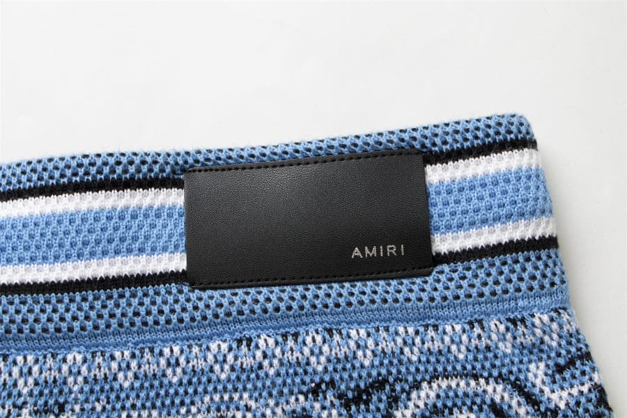 Amiri Bandana Crochet Basketball Shorts Blue - HYPER LIST