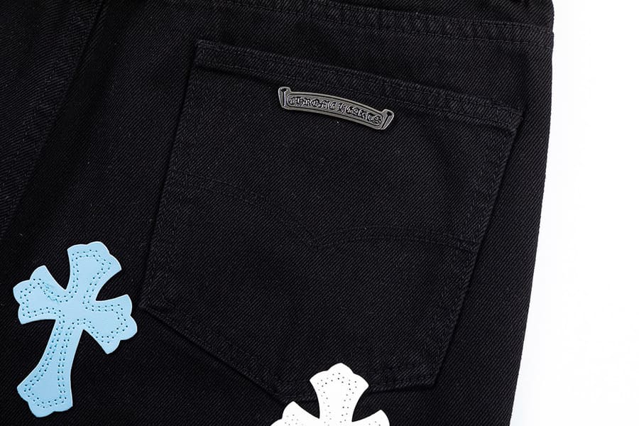 Calça Chrome Hearts Jeans Cross White/Blue - HYPER LIST