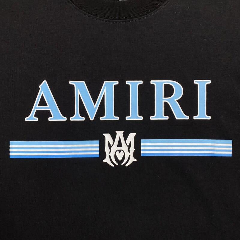 Camiseta Amiri Bar Logo Preto/Azul - HYPER LIST