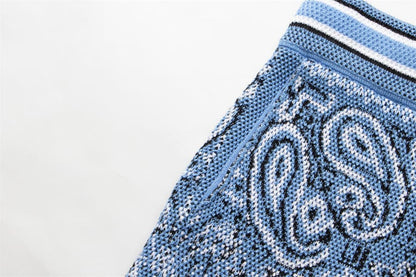 Amiri Bandana Crochet Basketball Shorts Blue - HYPER LIST