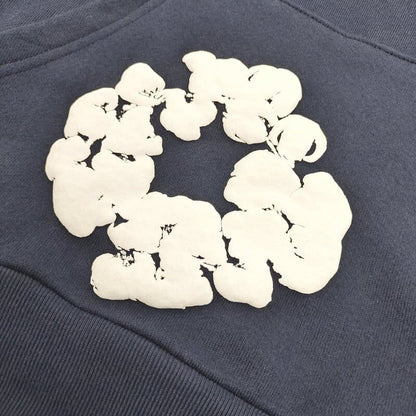 Moletom Denim déchire la couronne de coton bleu marine