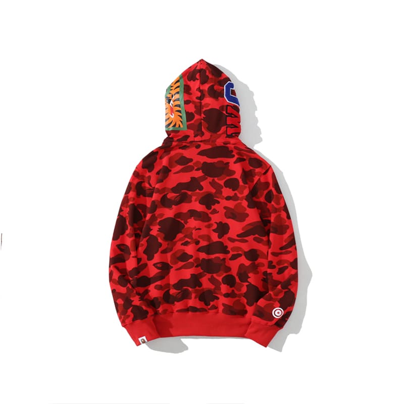 Bape Shark Wide Red Camo Sweatshirt 