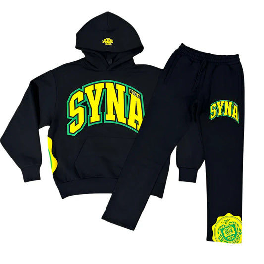 Conjunto Syna World College Logo Preto/Amarelo - HYPER LIST