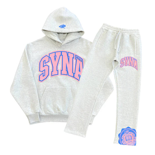 Conjunto Syna World College Logo Cinza/Rosa - HYPER LIST