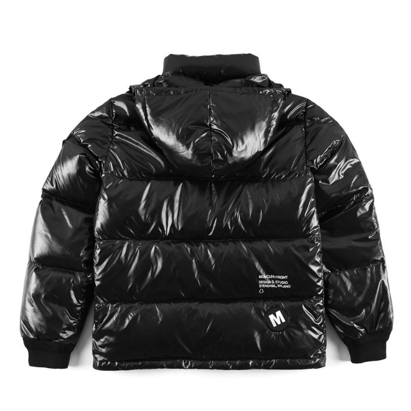 Jacket Puffer Moncler Black with Hood MCL010