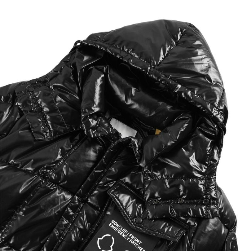 Jacket Puffer Moncler Black with Hood MCL010